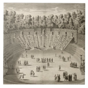 Grove of the Salle du Bal, Versailles, uit 'Les P Tegeltje