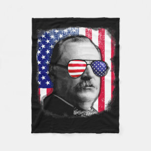Grover Cleveland Amerikaanse vlag 4 juli Fleece Deken