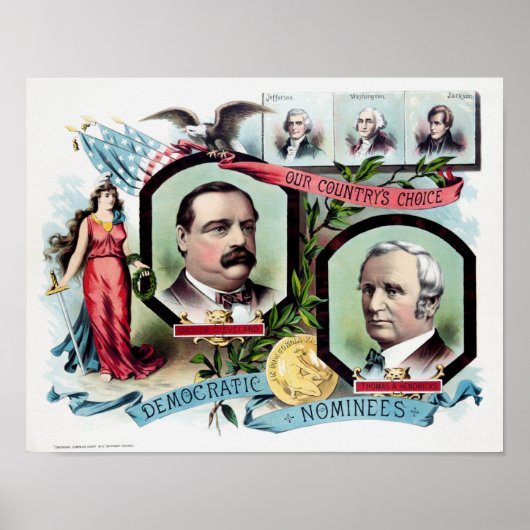 Grover Cleveland en Thomas Hendricks Election Pri Poster (Voorkant)