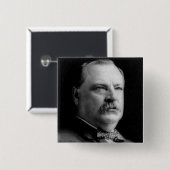 Grover Cleveland Vierkante Button 5,1 Cm (Voorkant /achterkant)