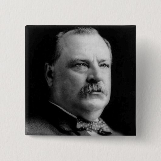 Grover Cleveland Vierkante Button 5,1 Cm (Voorkant)