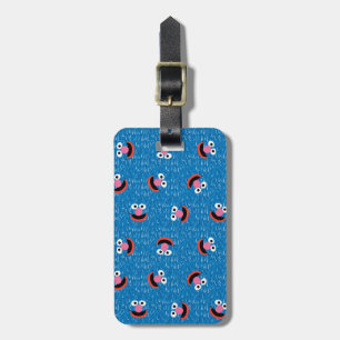 Grover Fluffy Face Patroon Bagagelabel