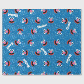 Grover Furry Face Pattern Cadeaupapier (Vlak)