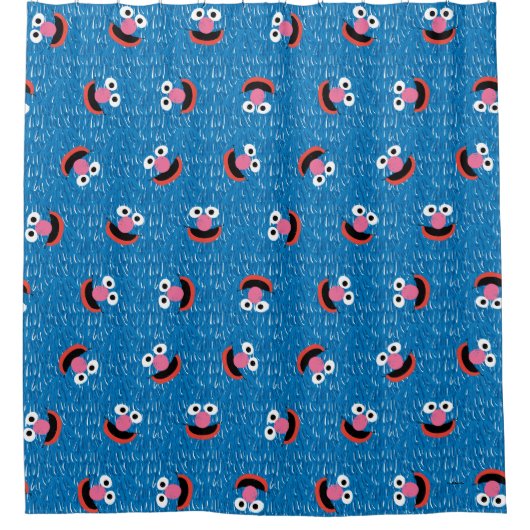 Grover Furry Face Pattern Douchegordijn (Voorkant)