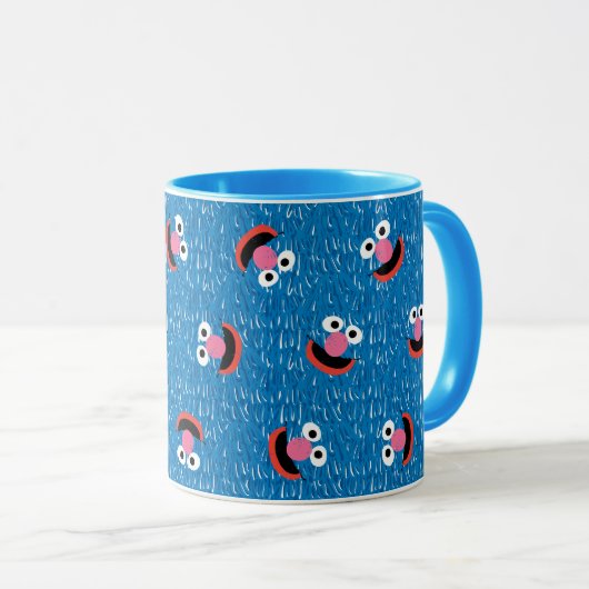 Grover Furry Face Pattern Mok (Voorkant rechts)