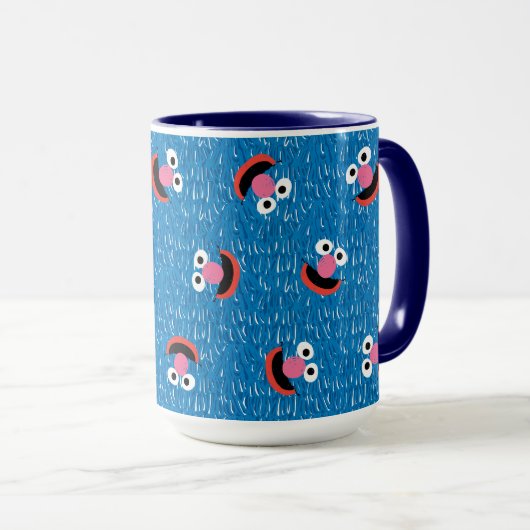 Grover Furry Face Pattern Mok (Voorkant rechts)