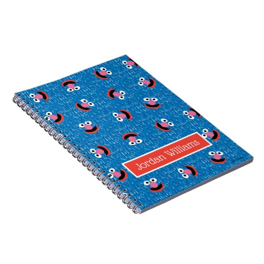 Grover Furry Face Pattern Notitieboek (Rechterzijde)