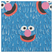 Grover Furry Face Pattern Stof (Close Up)