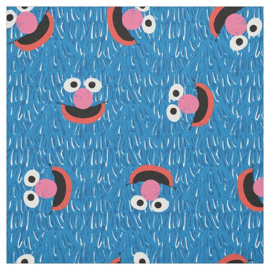 Grover Furry Face Pattern Stof (Swatch)