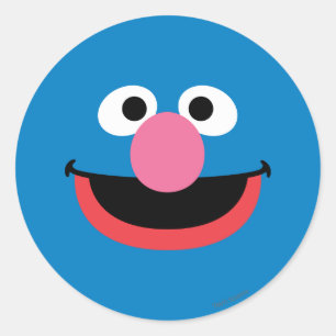 Grover Gezichts Kunst Ronde Sticker