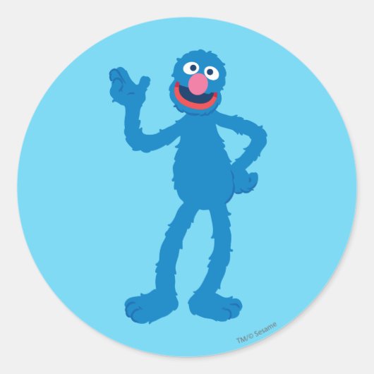 Grover Staand Ronde Sticker (Voorkant)
