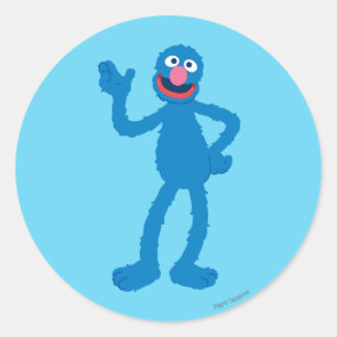 Grover Staand Ronde Sticker