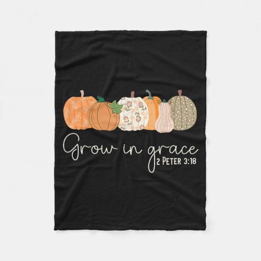Grow In Grace Pumpkins Fall Thanksgiving Christian Fleece Deken (Voorkant)