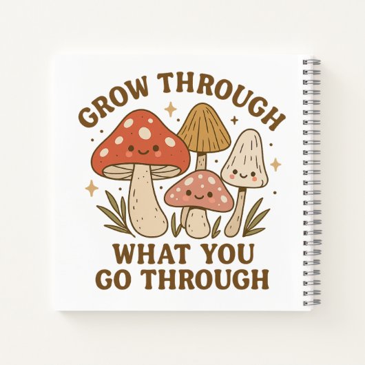 Grow Through It” Mushroom Wellness Journal Notitieboek (Achterkant)