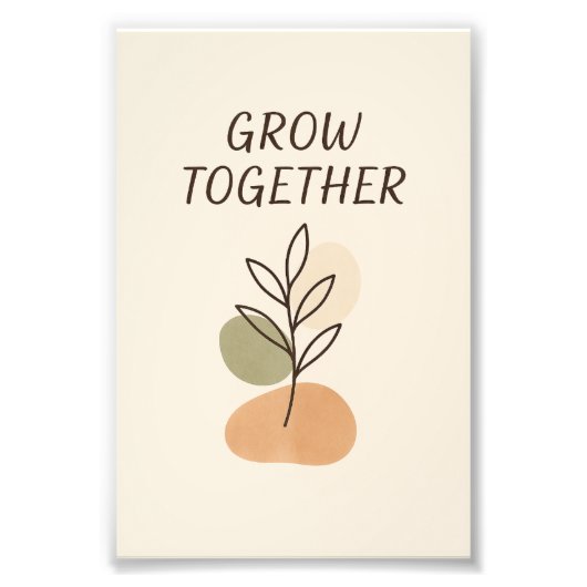 Grow Together Minimalist Botanical Poster (Devant)