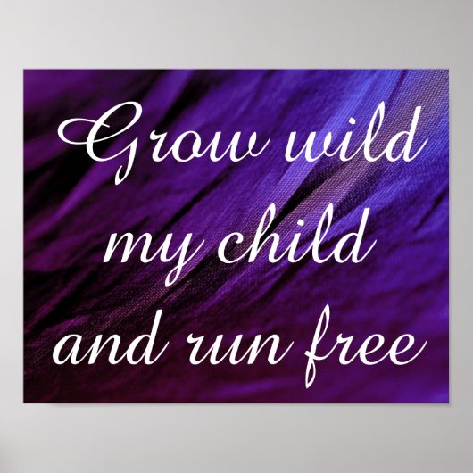 Grow Wild My Child Decor Poster Purple Blue (Devant)