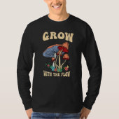 Grow With The Flow Magic Psilocybin Mushrooms Vint T-shirt (Voorkant)