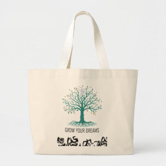 Grow Your Dreams Inspirational Motivational Grocer Grote Tote Bag