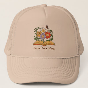 Grow Your Mind Book Floral  Leesbloemen Trucker Pet