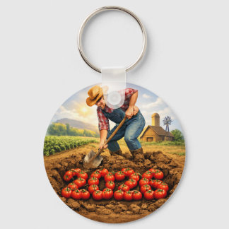 “Grow Your Own Luck Tomato Farming Keychain” Sleutelhanger