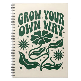 Grow Your Own Way | Green Motivational Retro Notitieboek