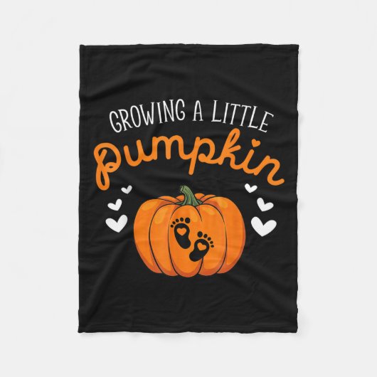 Growing A-little Pumpkin Halloween Pregnancy Annou Fleece Deken (Voorkant)