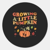 Growing A Little Pumpkin Halloween Pregnancy Annou Ronde Sticker (Voorkant)