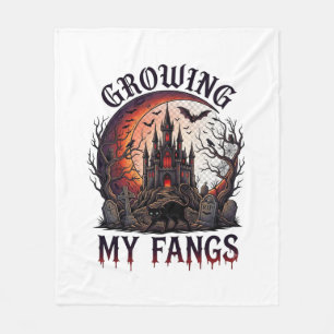 Growing Fangs Halloween Geheime Kasteel Zwarte Kat Fleece Deken