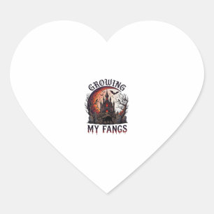 Growing Fangs Halloween Geheime Kasteel Zwarte Kat Hart Sticker