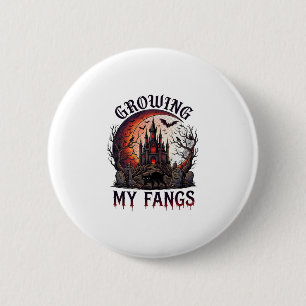 Growing Fangs Halloween Geheime Kasteel Zwarte Kat Ronde Button 5,7 Cm