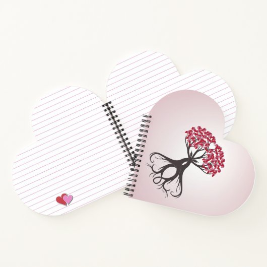 Growing Together with Love Carnet en forme de coeu (Intérieur)