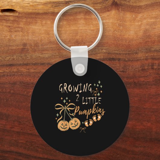 Growing Two Little Pumpkins Twins Pregnancy Fall H Sleutelhanger (Voorkant)