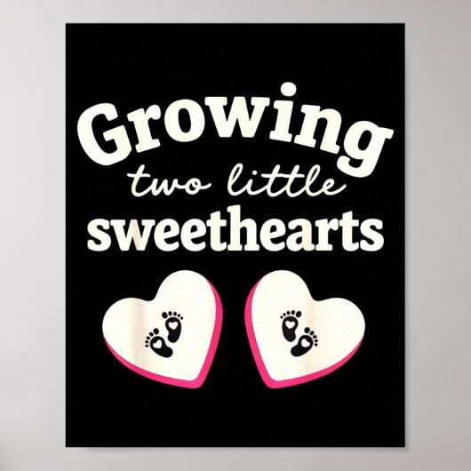 Growing Two Little Sweethearts Valentines Pregnanc Poster (Voorkant)