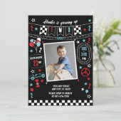 Growing Up Two Fast Racing Birthday Invitation (Debout devant)