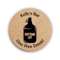 Growler Drink Token Nickels en bois