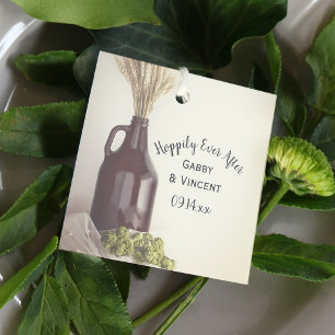 Growler, hop en tarwe bruiloft hopeloos ooit na bedankjes labels