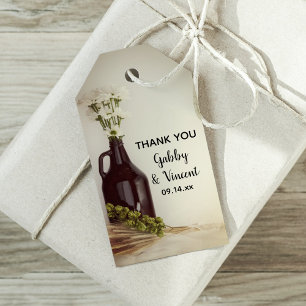 Growler Hops Daisies Brewery Wedding Favor Labels Cadeaulabel