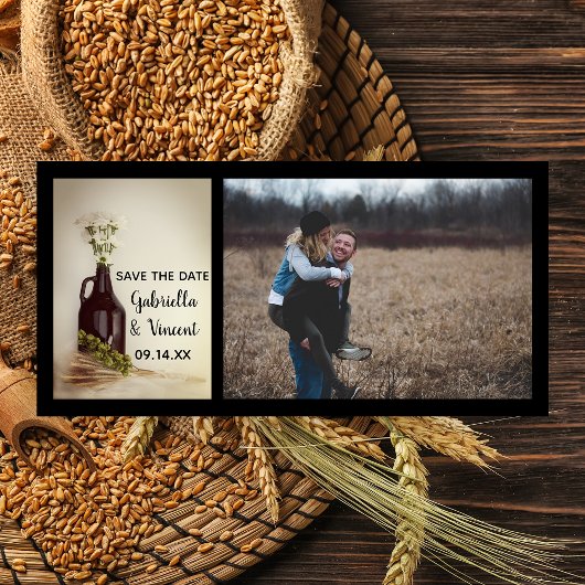 Growler Hops Daisies Brouwerij Trouwen Save the Da Save The Date