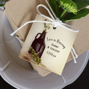 Growler, Hops en Daisies Liefde is Brouwen Bruilof Bedankjes Labels