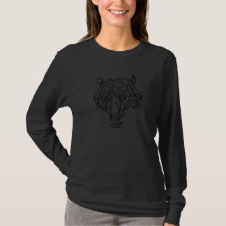 Growling Tiger Black   T-shirt