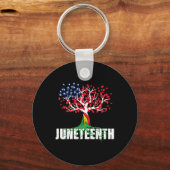 Grown African Root Tree Juneteenth Black Freedom Sleutelhanger (Voorkant)