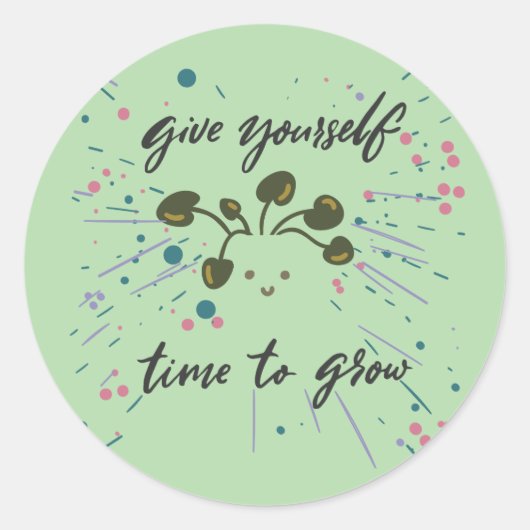 Growth Mindset Inspirerend ontwerp Ronde Sticker (Voorkant)