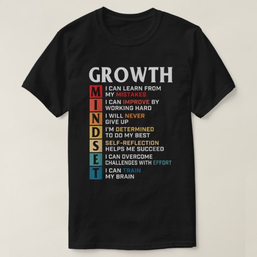 Growth Mindset Quote Positive Motivation Shirt (Design voorkant)
