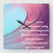 Growth Mindset Quote Vierkante Klok (Voorkant)