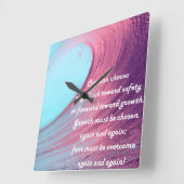 Growth Mindset Quote Vierkante Klok (Hoek)