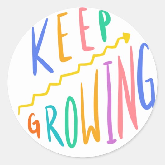 Growth Mindset Sticker "Blijf groeien" (Voorkant)