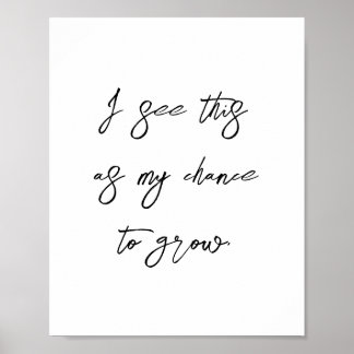 Growth Mindset Succes Affirmatie Positief Quote Poster