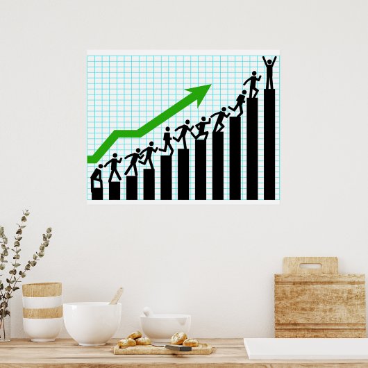 Growth Success Progress Bar Chart Poster (Keuken)