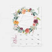 Growth tracker - Mijlpaal waterverf bloemen Fleece Deken (Voorkant)