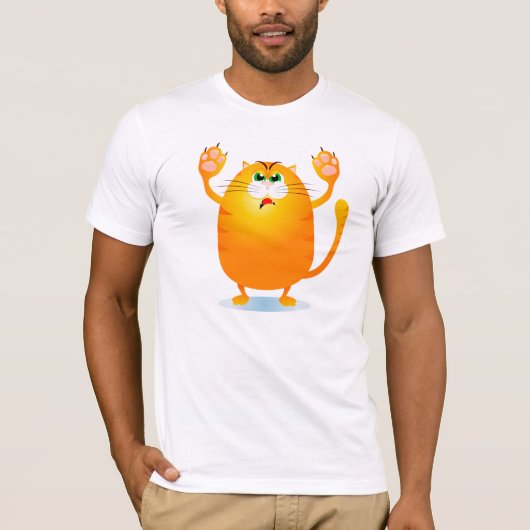Grr ! Drôle chat de dessin animé, t-shirt (Devant)